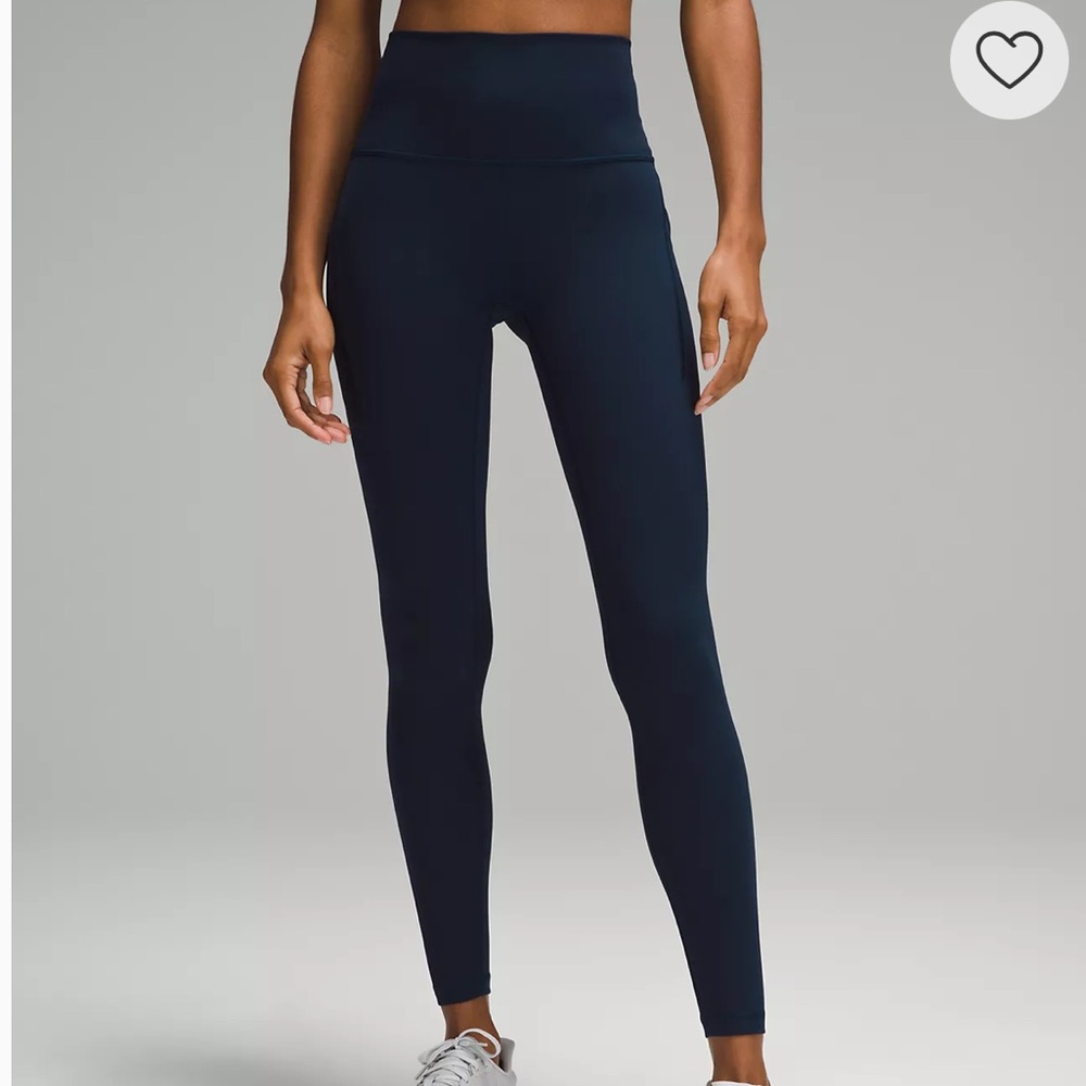 Navy Blue Wunder Train High-Rise Tight with Pockets 28"